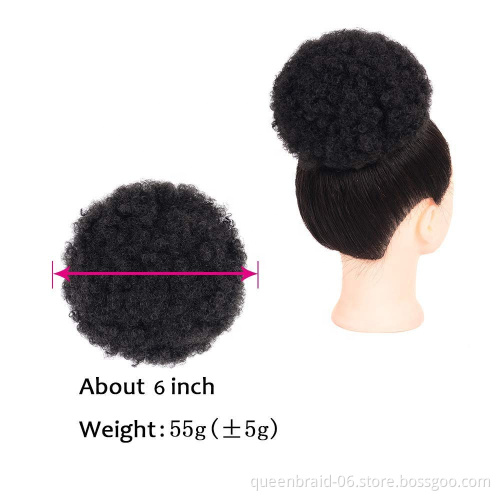 Synthetic Curly Puff Drawstring Ponytail Faux Buns Short Kinky Curly Hair Ponytail Hair Extension Updo Wrap